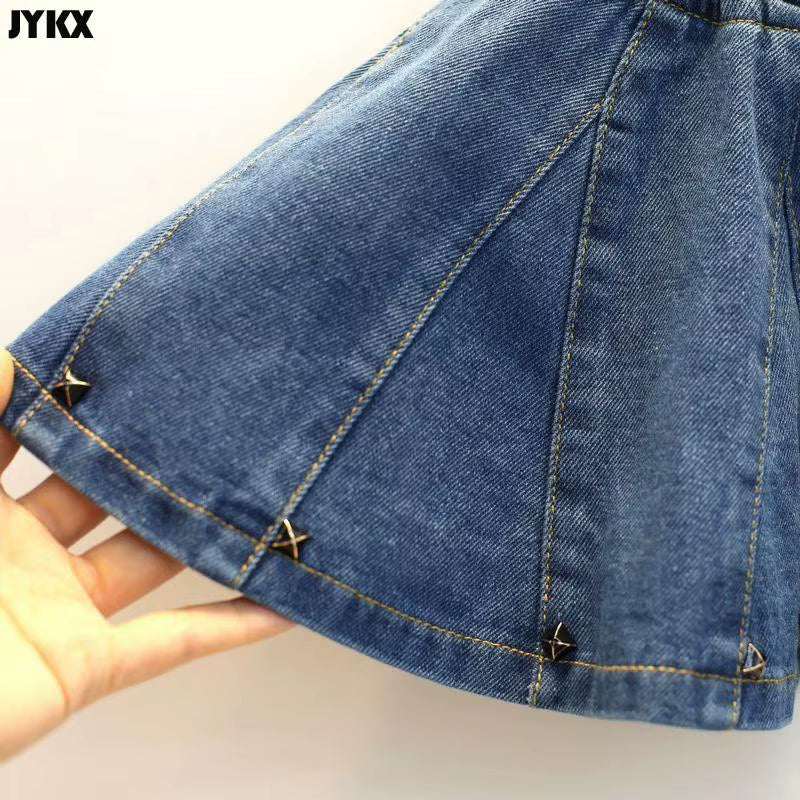 Girls Skirt 2019 Baby Girl Denim Skirt Toddler Children Denim Skirt Autumn Cute Baby Children Kids Rivet Skirt Children