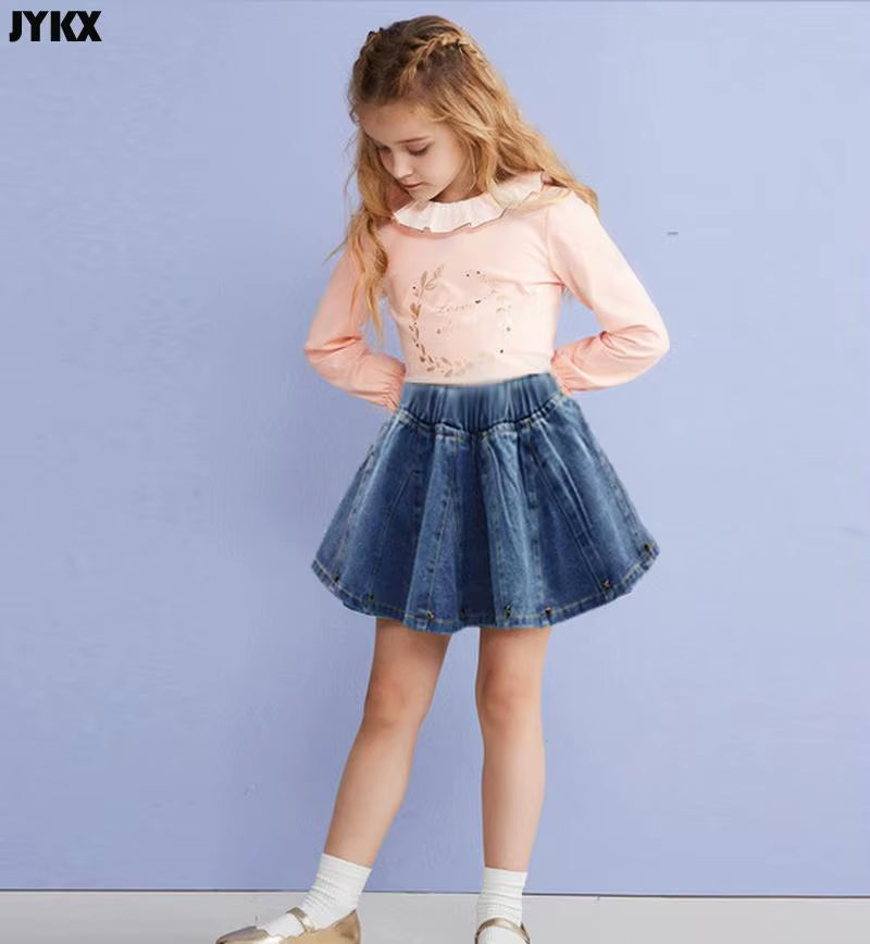 Girls Skirt 2019 Baby Girl Denim Skirt Toddler Children Denim Skirt Autumn Cute Baby Children Kids Rivet Skirt Children