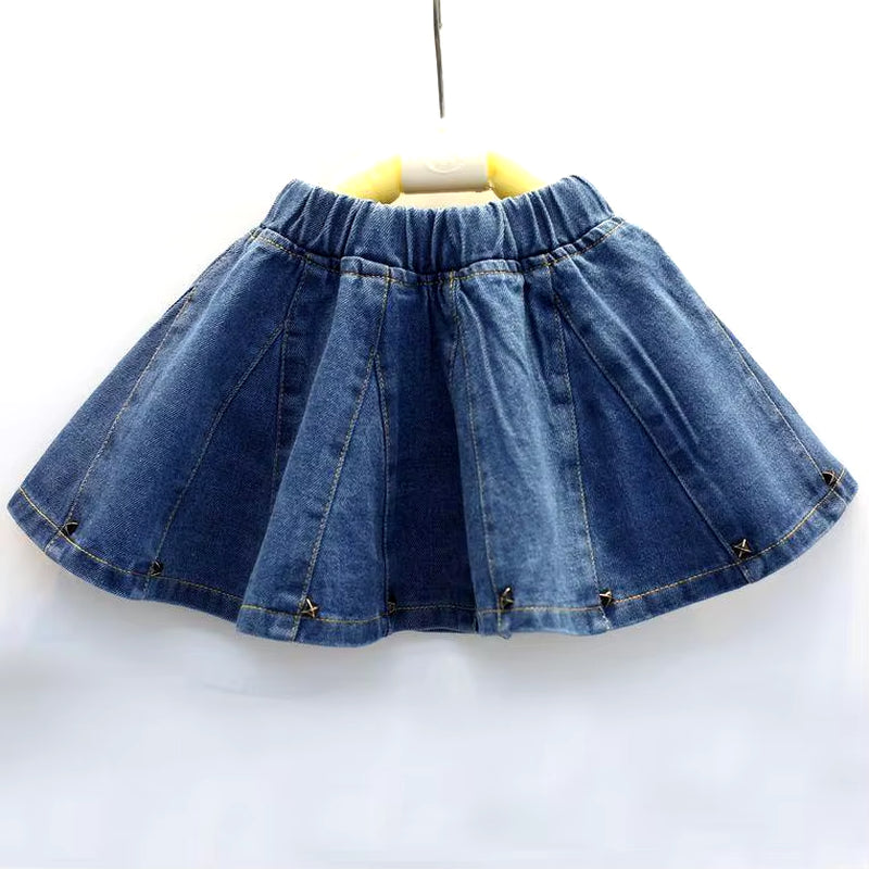 Girls Skirt 2019 Baby Girl Denim Skirt Toddler Children Denim Skirt Autumn Cute Baby Children Kids Rivet Skirt Children