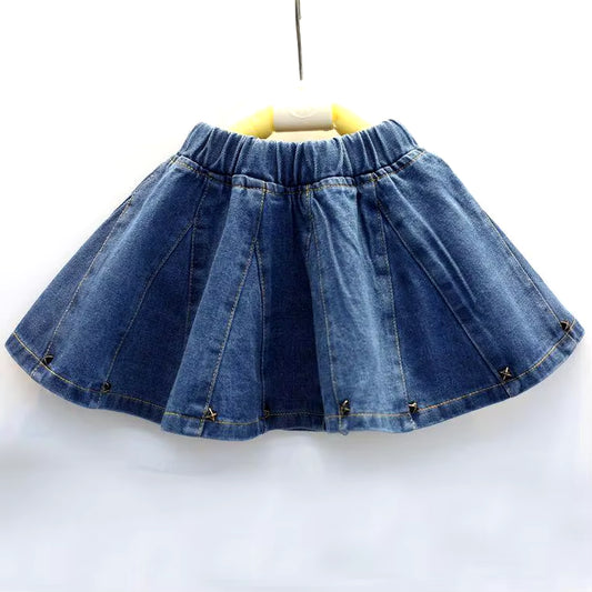 Girls Skirt 2019 Baby Girl Denim Skirt Toddler Children Denim Skirt Autumn Cute Baby Children Kids Rivet Skirt Children