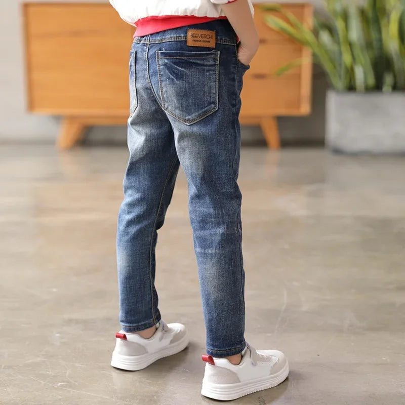 4-11 Years Kids Jeans Trousers Clothing Boy Jeans Children Denim Pants Spring Autumn Baby Long Pants Toddler Bottoms