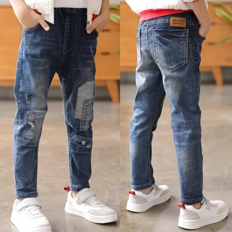 4-11 Years Kids Jeans Trousers Clothing Boy Jeans Children Denim Pants Spring Autumn Baby Long Pants Toddler Bottoms