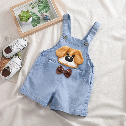 Summer 1-3Y Children Kids Baby Boys Denim Pants Infants Girls Short Overalls Clothing Kid Casual Cartoon Print Bottoms