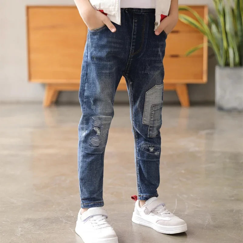 4-11 Years Kids Jeans Trousers Clothing Boy Jeans Children Denim Pants Spring Autumn Baby Long Pants Toddler Bottoms