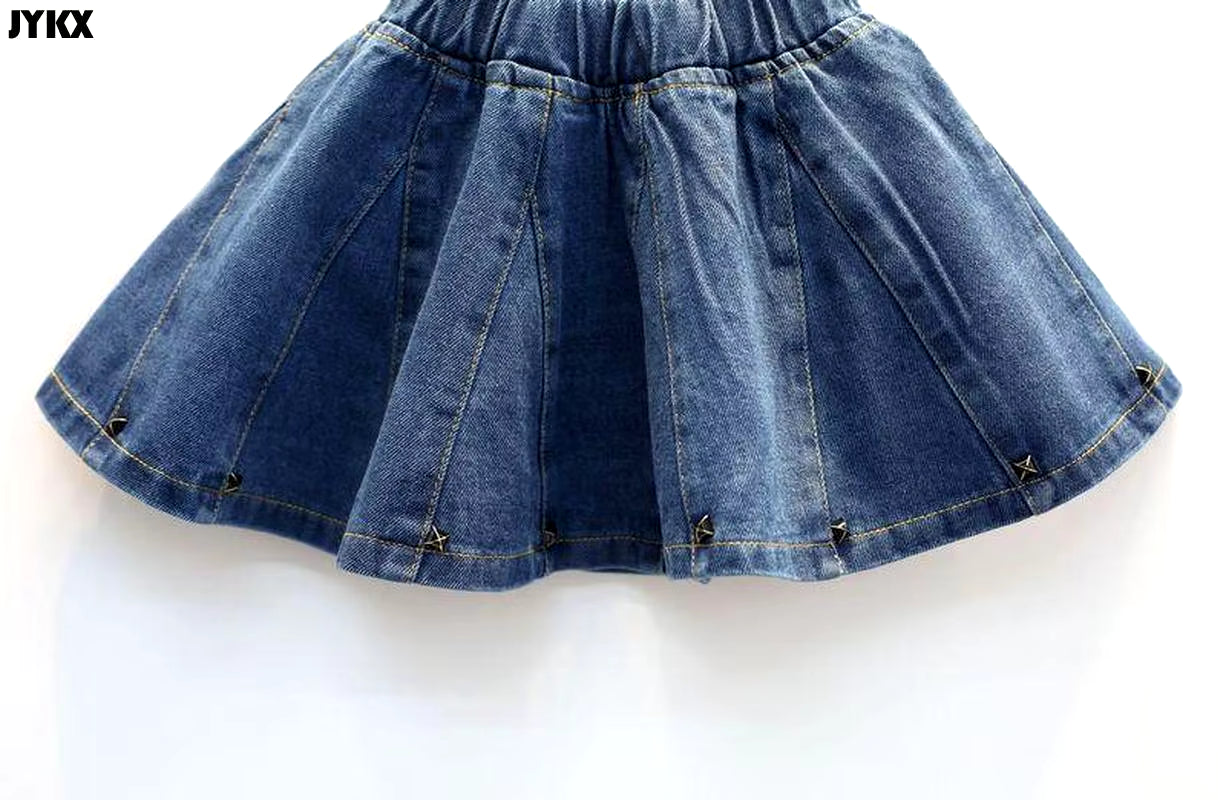 Girls Skirt 2019 Baby Girl Denim Skirt Toddler Children Denim Skirt Autumn Cute Baby Children Kids Rivet Skirt Children