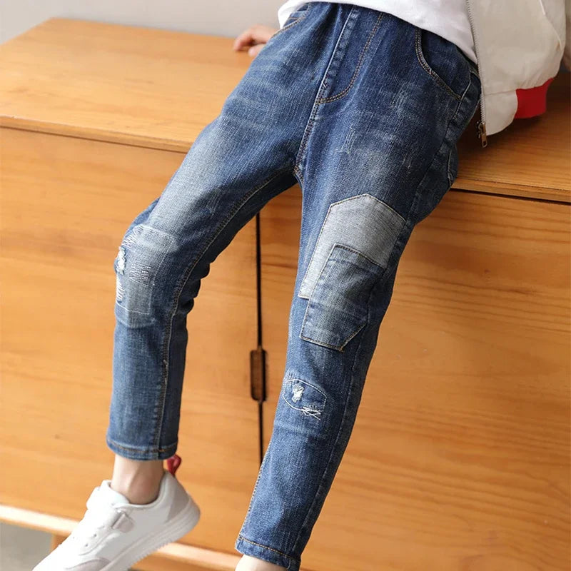 4-11 Years Kids Jeans Trousers Clothing Boy Jeans Children Denim Pants Spring Autumn Baby Long Pants Toddler Bottoms