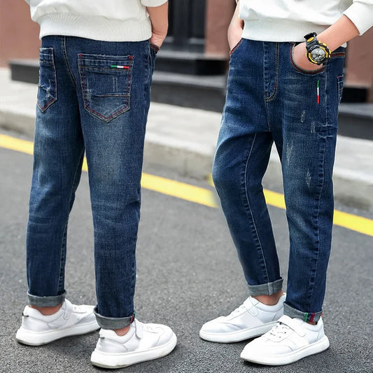 4-11 Years Kids Jeans Trousers Clothing Boy Jeans Children Denim Pants Spring Autumn Baby Long Pants Toddler Bottoms