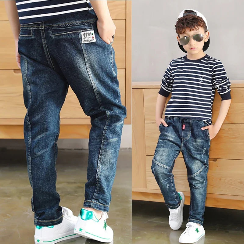 4-11 Years Kids Jeans Trousers Clothing Boy Jeans Children Denim Pants Spring Autumn Baby Long Pants Toddler Bottoms