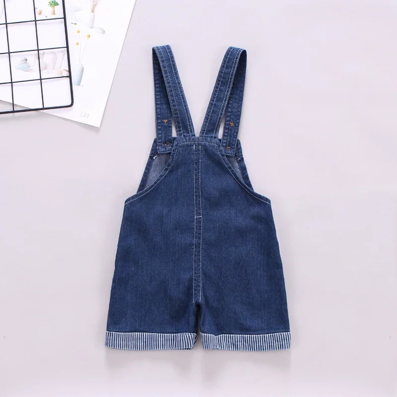 Summer 1-3Y Children Kids Baby Boys Denim Pants Infants Girls Short Overalls Clothing Kid Casual Cartoon Print Bottoms
