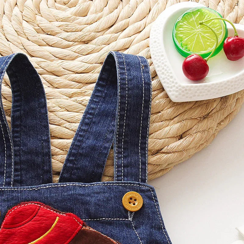 Summer 1-3Y Children Kids Baby Boys Denim Pants Infants Girls Short Overalls Clothing Kid Casual Cartoon Print Bottoms